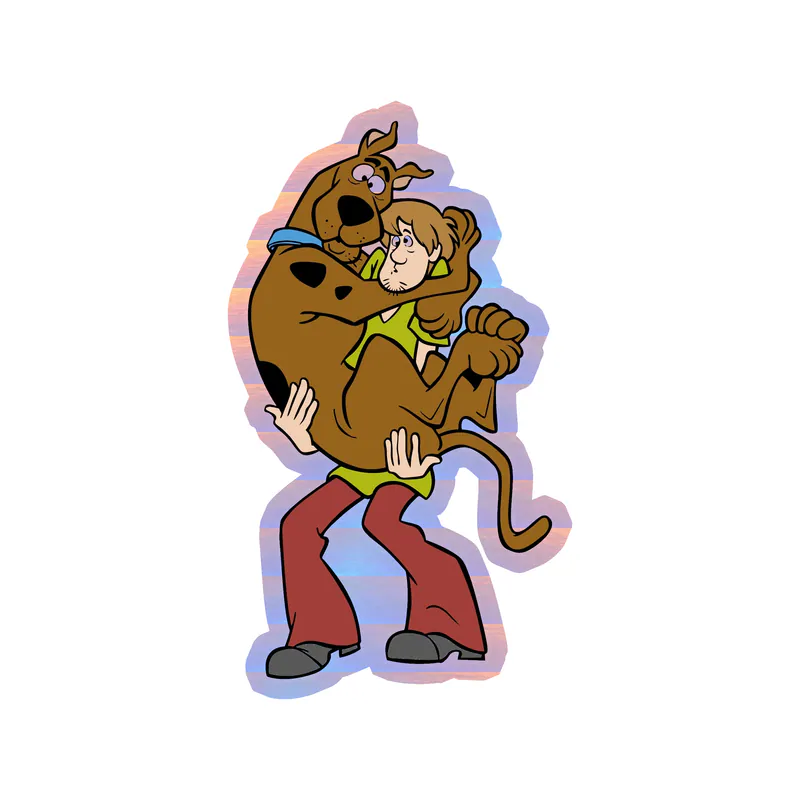 Scooby Doo- Scooby and Shaggy - Holographic Vinyl Sticker - Custom Size