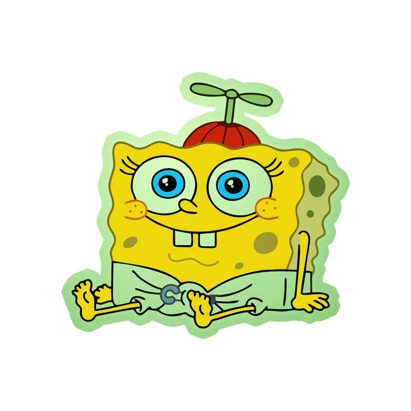 Baby Spongebob - Glow in the Dark Vinyl Decal - Custom Size