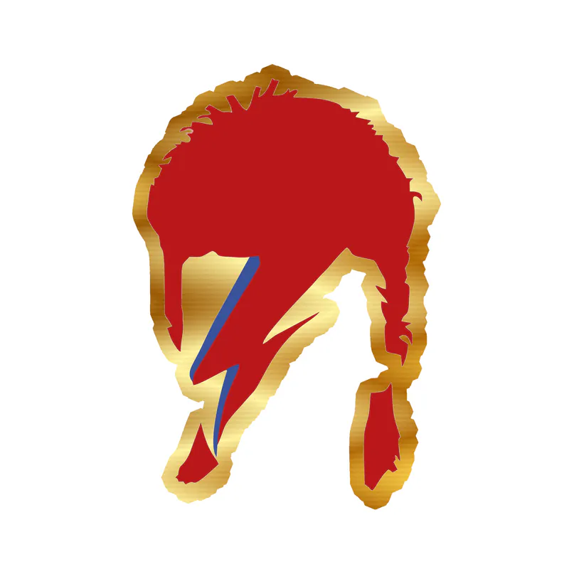 David Bowie Gold Chrome Vinyl Decal - Custom Size