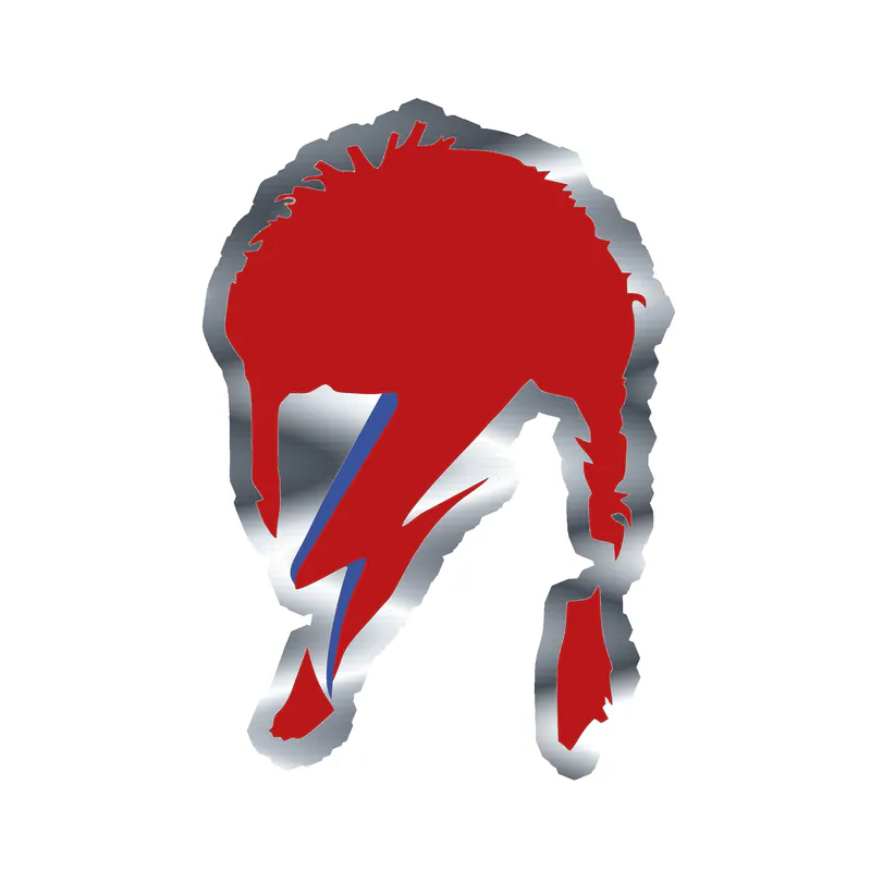 David Bowie Silver Chrome Vinyl Decal - Custom Size
