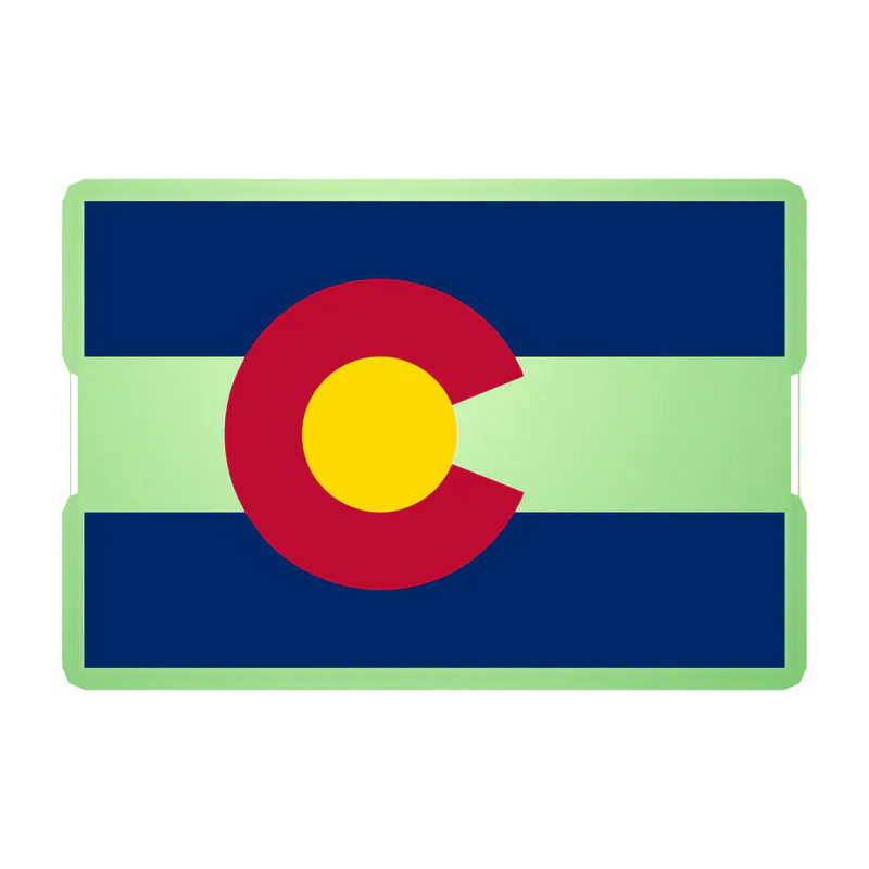 Colorado State Flag Glow in the Dark Vinyl Decal - Custom Size