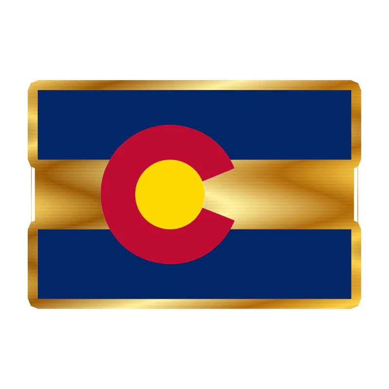 Colorado State Flag Gold Chrome Vinyl Decal - Custom Size