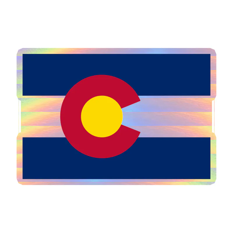 Colorado State Flag Holographic Vinyl Decal - Custom Size