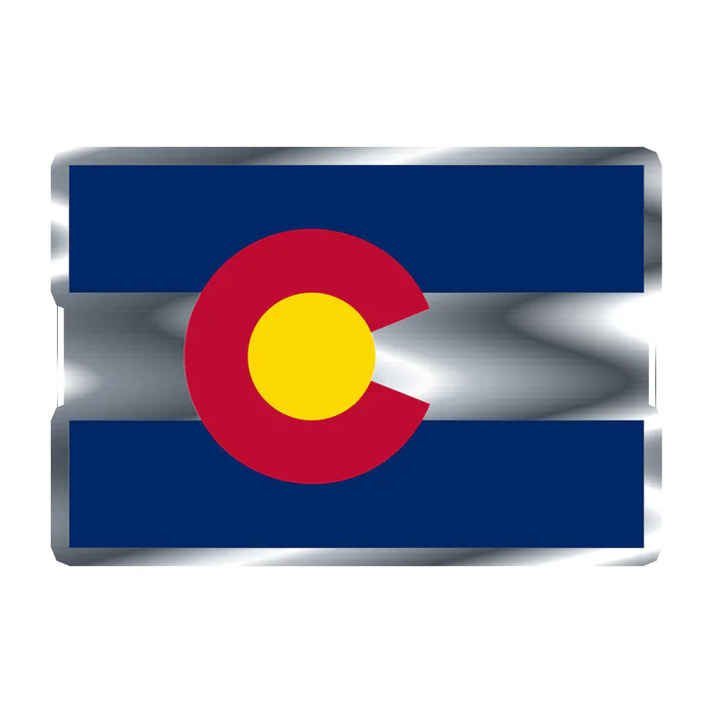 Colorado State Flag Silver Chrome Vinyl Decal - Custom Size