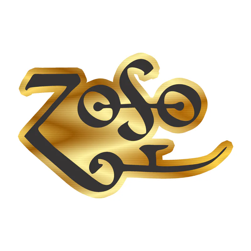 Led Zeppelin Gold Chrome Vinyl Decal - Custom Size