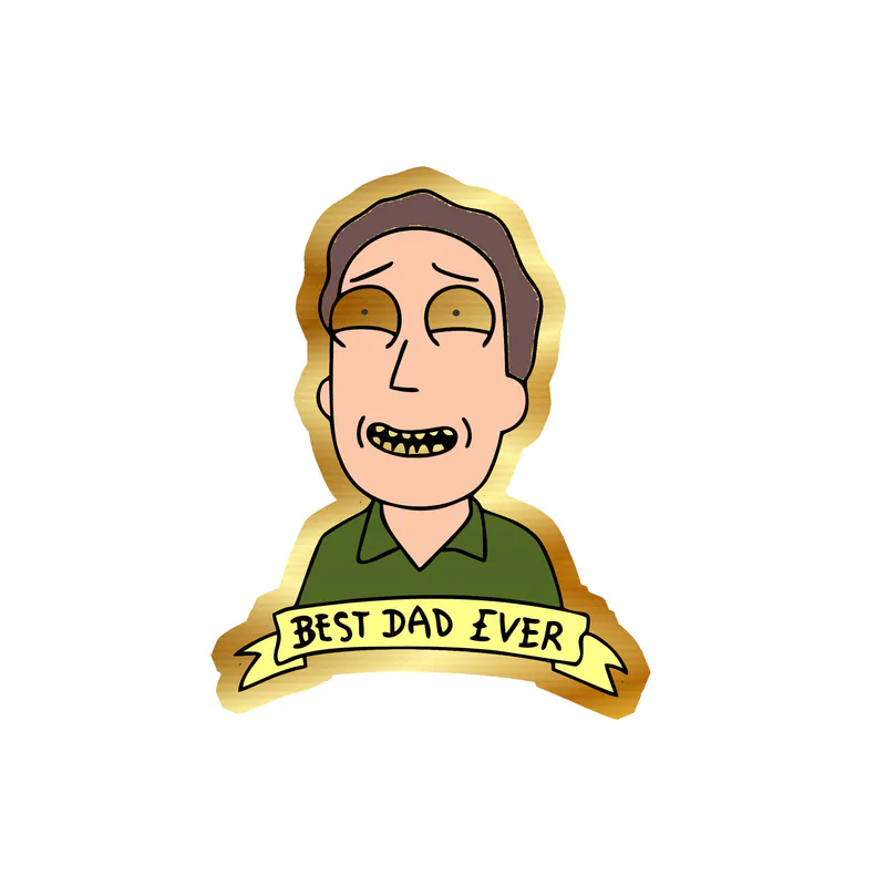 Rick And Morty - Gold Chrome Vinyl Sticker - Custom Size