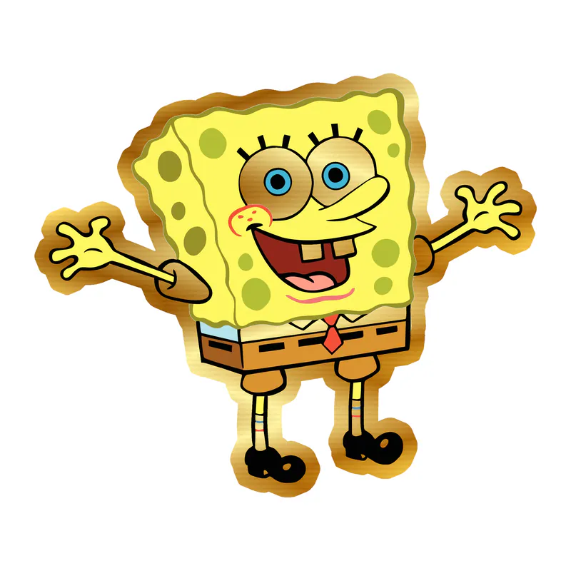 Spongebob - Gold Chrome Vinyl Decal - Custom Size