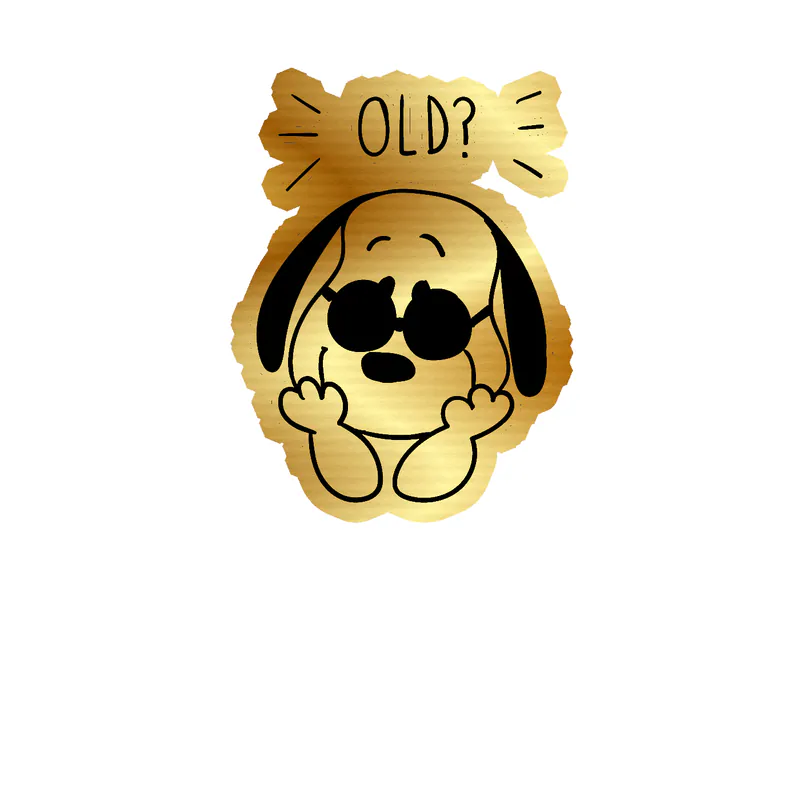 Snoopy Gold Chrome Vinyl Decal