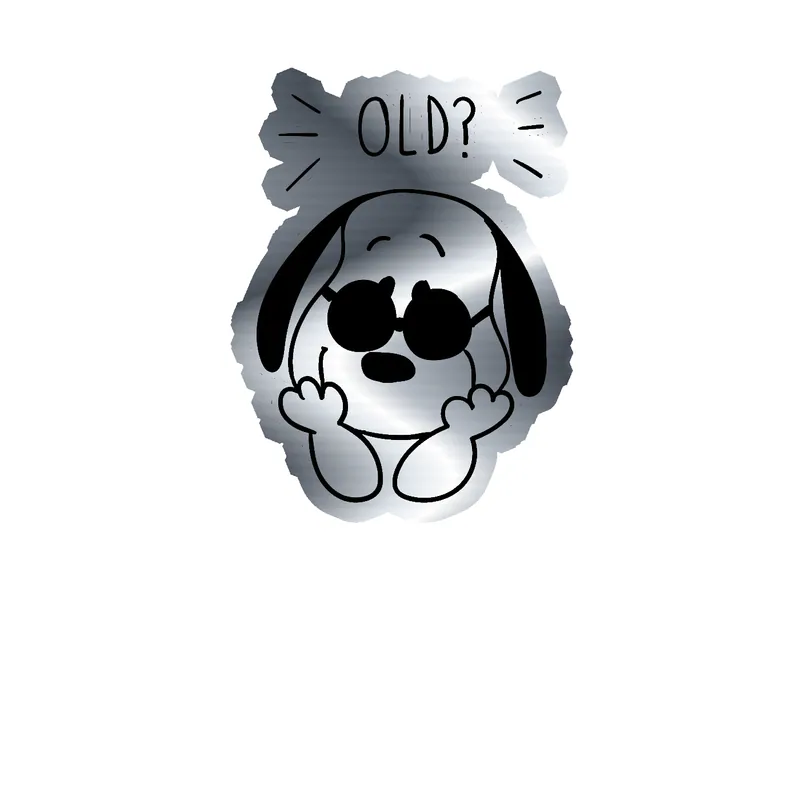 Snoopy Silver Chrome Vinyl Decal