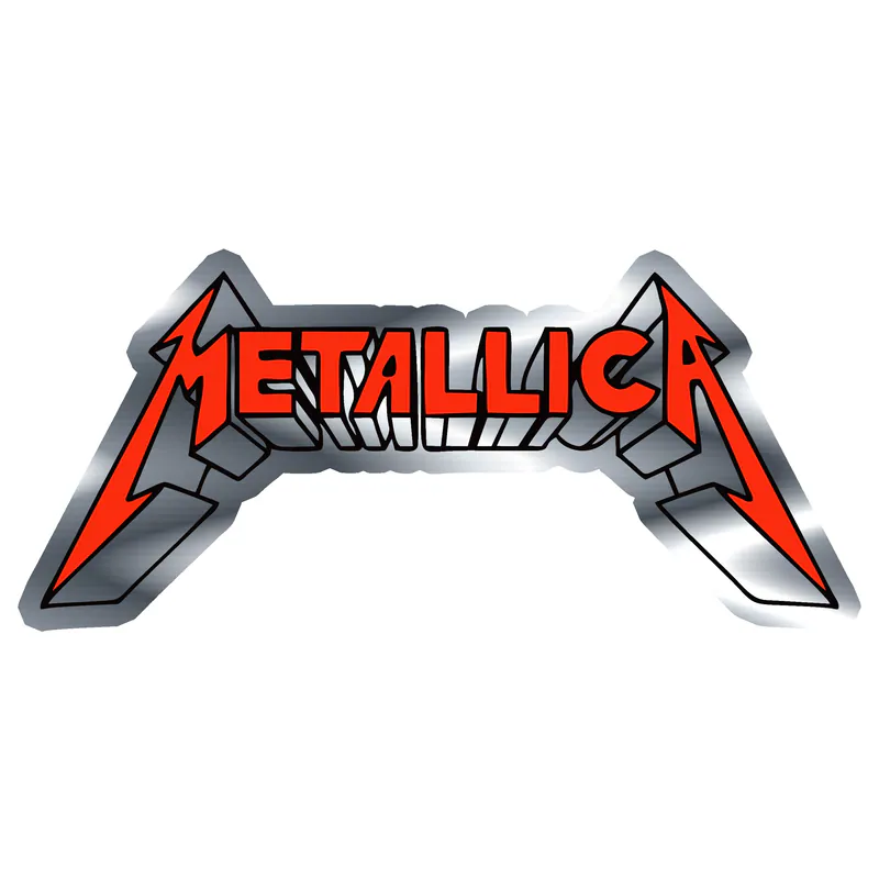 Metallica Silver Chrome Vinyl Decal - Custom Size