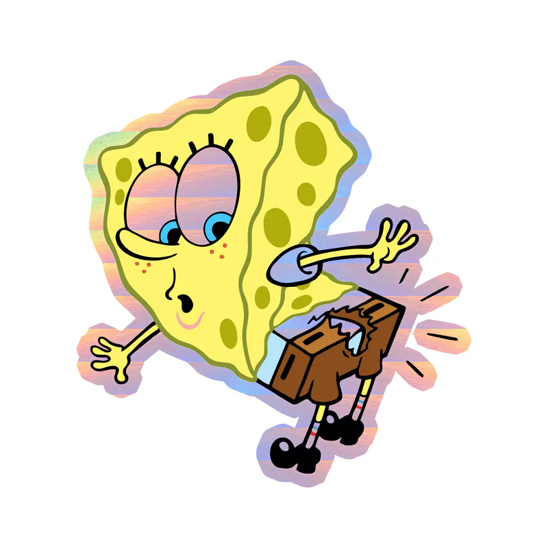 Spongebob - Holographic Vinyl Decal - Custom Size