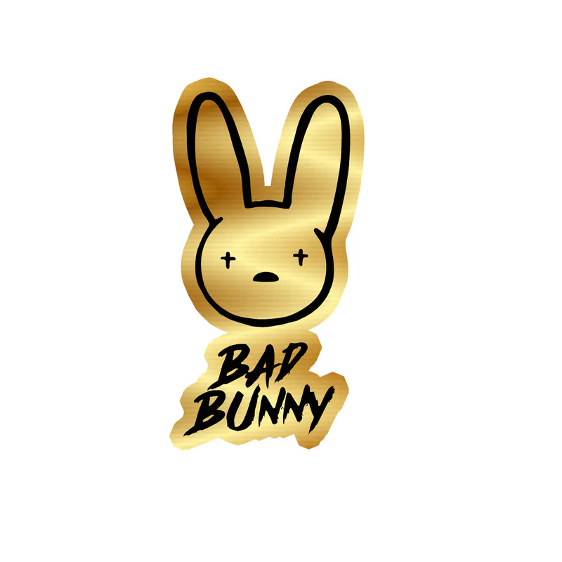 Bad Bunny Gold Chrome Vinyl Decal