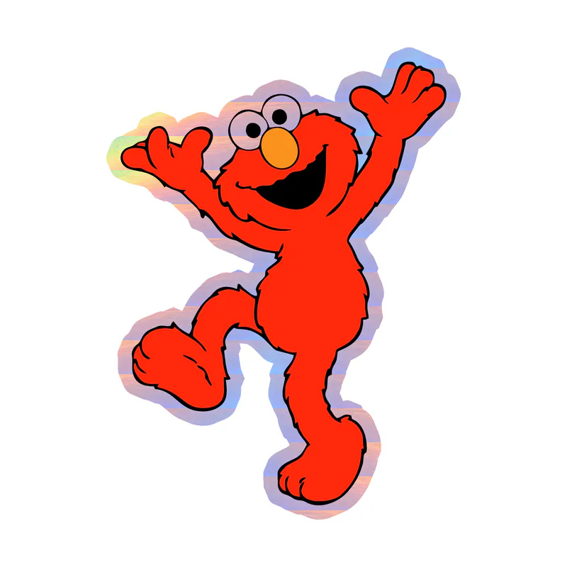 Sesame Street- Elmo - Holographic Vinyl Sticker - Custom Size