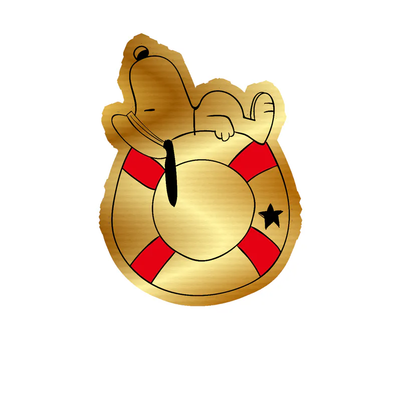 Snoopy Gold Chrome Vinyl Decal