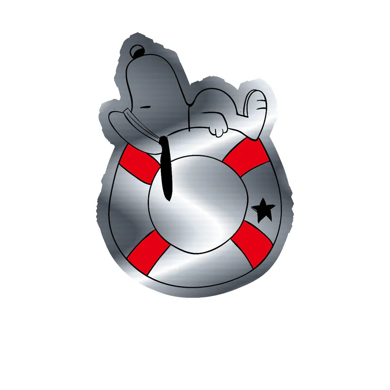 Snoopy Silver Chrome Vinyl Decal