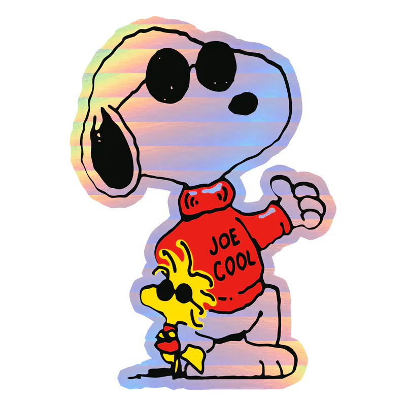 Snoopy- Joe Cool - Holographic Vinyl Decal - Custom Size