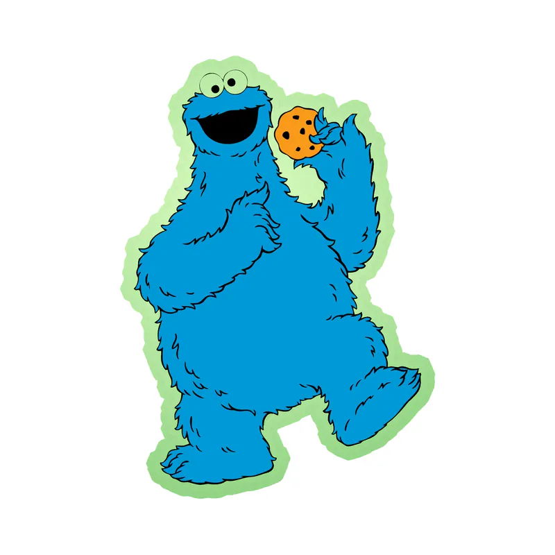 Sesame Street- Cookie Monster - Glow in the Dark Vinyl Sticker - Custom Size