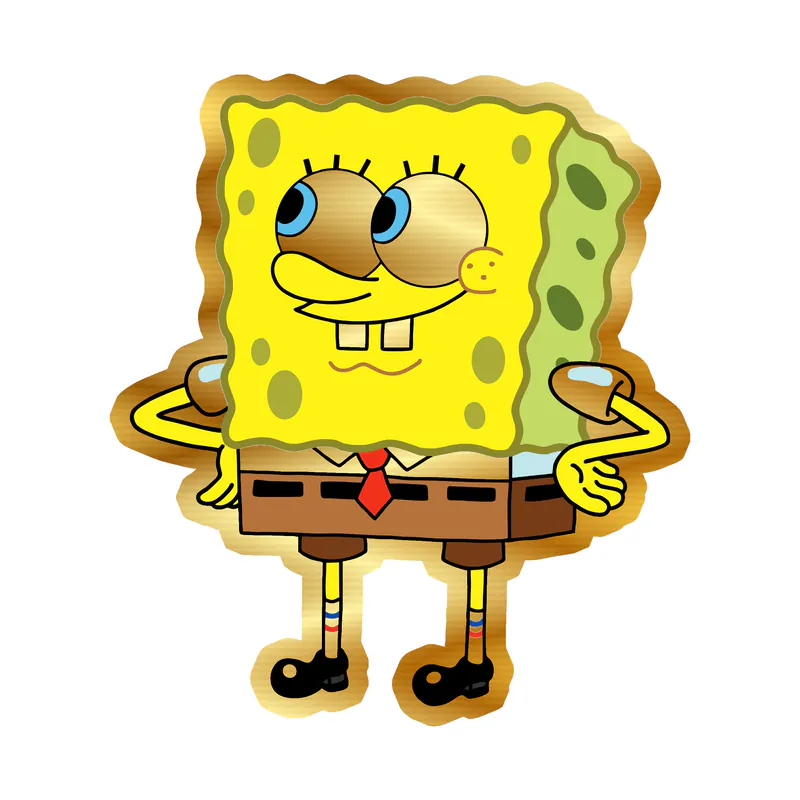 Spongebob - Gold Chrome Vinyl Decal - Custom Size