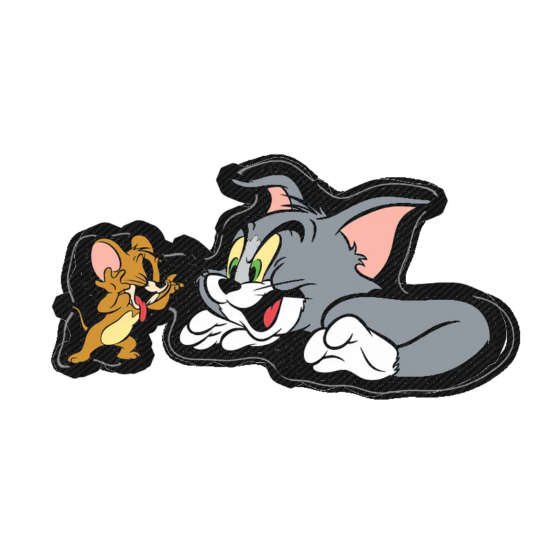 Tom and Jerry - Carbon Fiber Vinyl Sticker - Custom Size