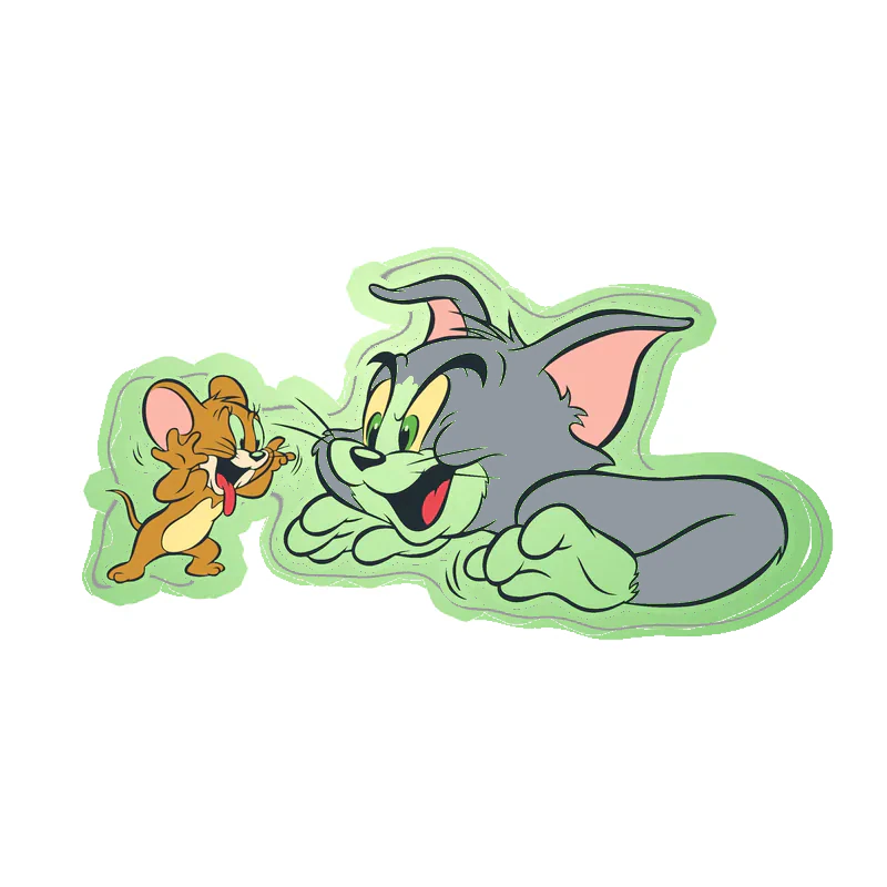 Tom and Jerry - Glow in the Dark Vinyl Sticker - Custom Size