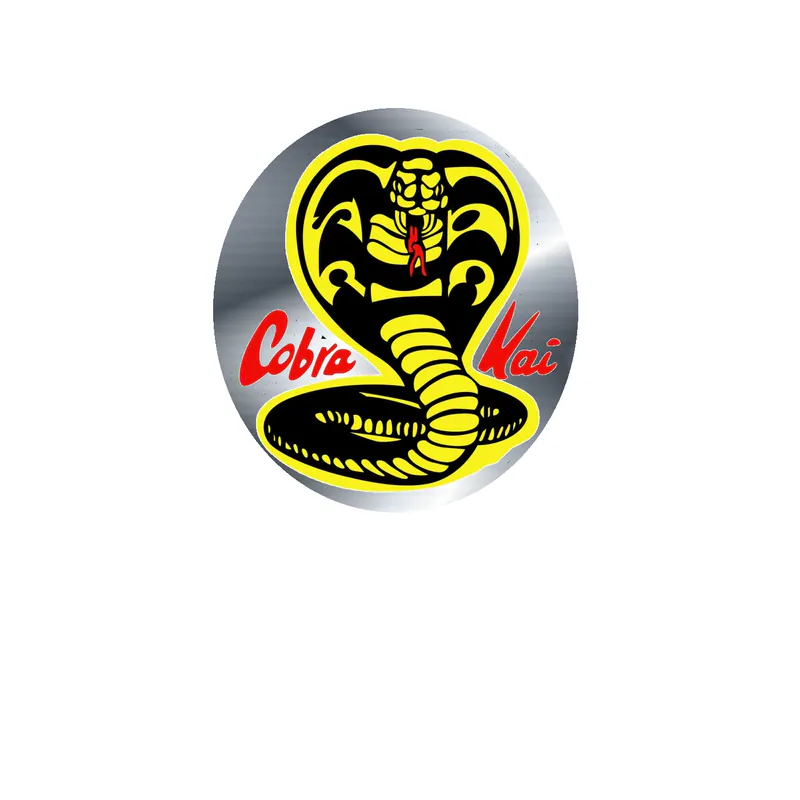 Cobra Kai Silver Chrome Vinyl Sticker - Custom Size