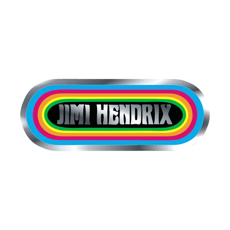 Jimi Hendrix Silver Chrome Vinyl Decal - Custom Size