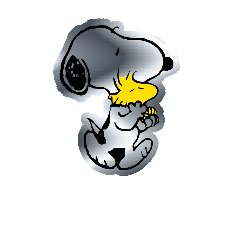 Snoopy Silver Chrome Vinyl Decal