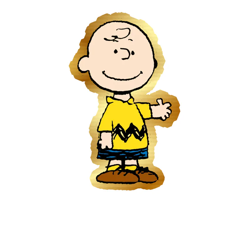Snoopy - Charlie Brown Gold Chrome Vinyl Decal