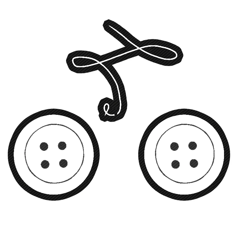 Coraline - Buttons with Needle - Carbon Fiber Vinyl Sticker - Custom Size