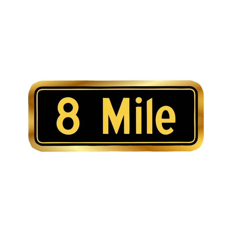 Eminem - 8 Mile - Gold Chrome Vinyl Sticker - Custom Size