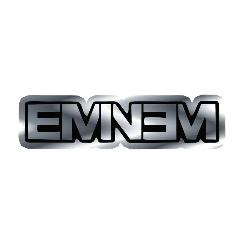 Eminem - Name 3 - Silver Chrome Vinyl Sticker - Custom Size