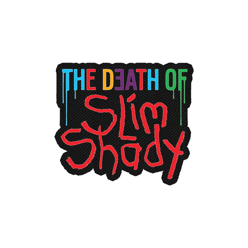 Eminem - The Death Of Slim Shady Words - Carbon Fiber Vinyl Sticker - Custom Size