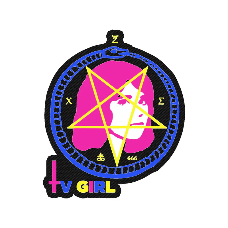 Tv Girl - Satan Girl With Name - Carbon Fiber Vinyl Sticker - Custom Size