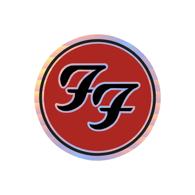 Foo Fighters - Logo 2 - Holographic Vinyl Sticker - Custom Size