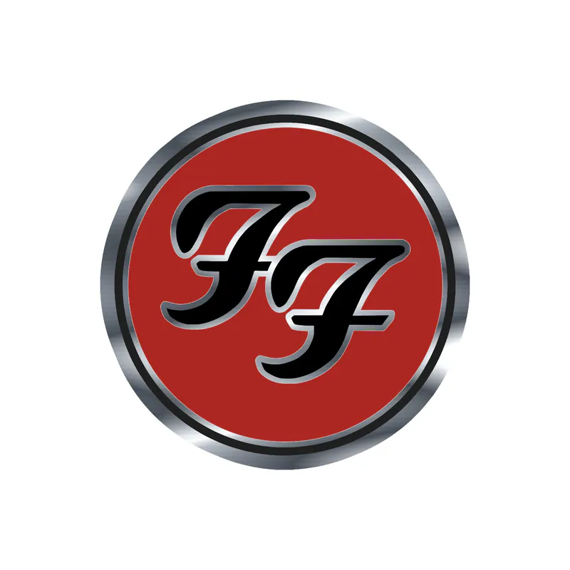 Foo Fighters - Logo 2 - Silver Chrome Vinyl Sticker - Custom Size