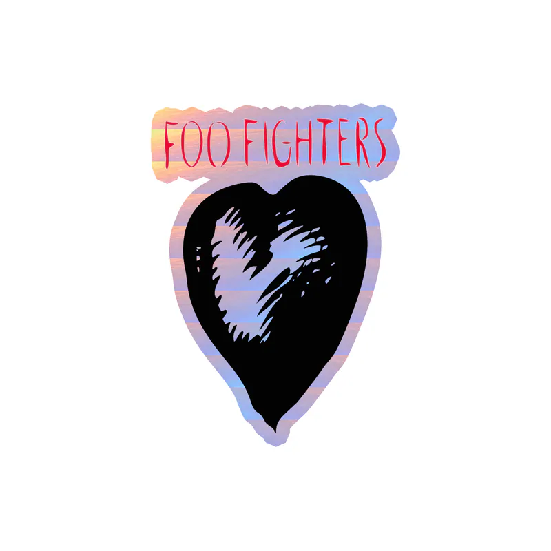Foo Fighters - One By One Heart - Holographic Vinyl Sticker - Custom Size