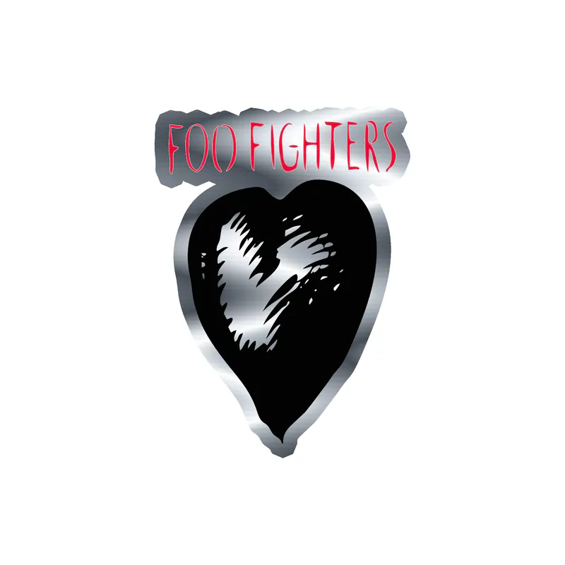 Foo Fighters - One By One Heart - Silver Chrome Vinyl Sticker - Custom Size
