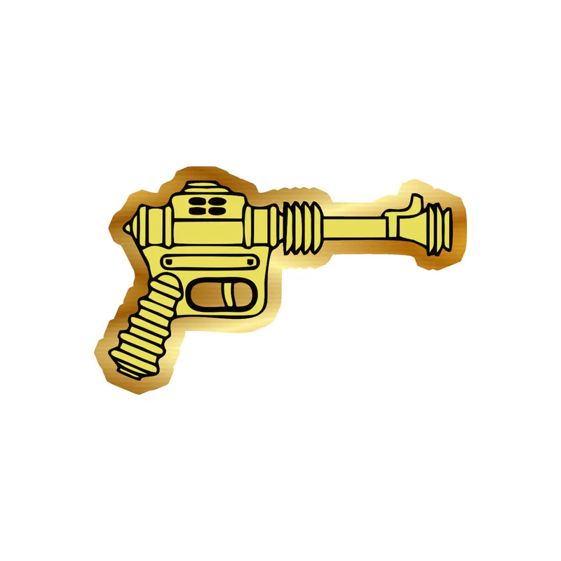 Foo Fighters - Ray Gun - Gold Chrome Vinyl Sticker - Custom Size