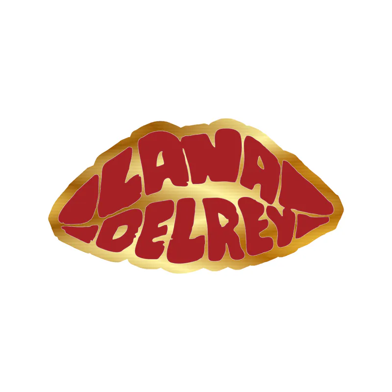 Lana Del Rey - Lips - Gold Chrome Vinyl Sticker - Custom Size