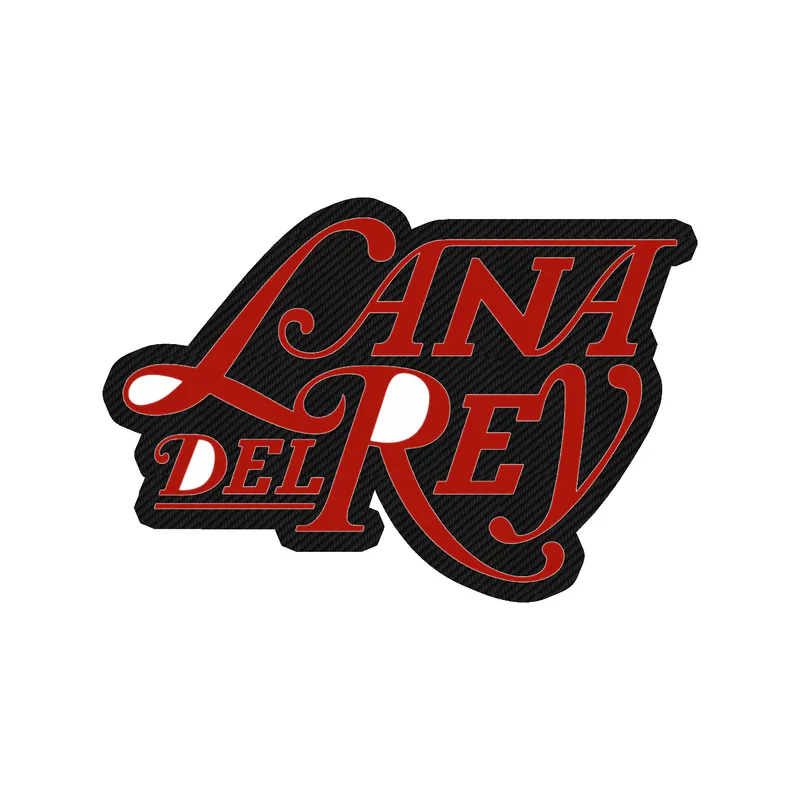 Lana Del Rey - Name in Red - Carbon Fiber Vinyl Sticker - Custom Size