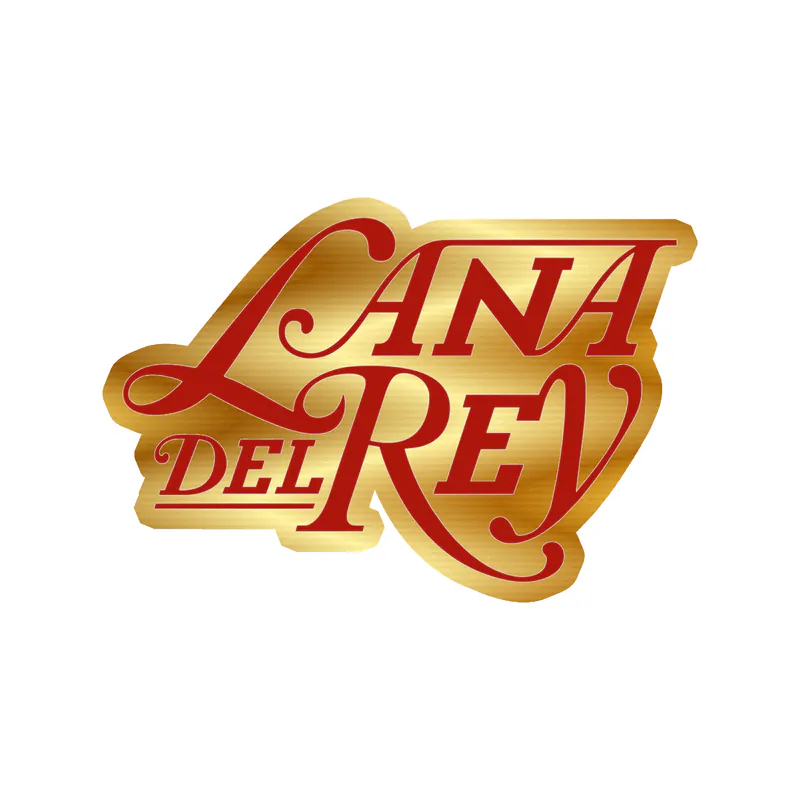 Lana Del Rey - Name in Red - Gold Chrome Vinyl Sticker - Custom Size