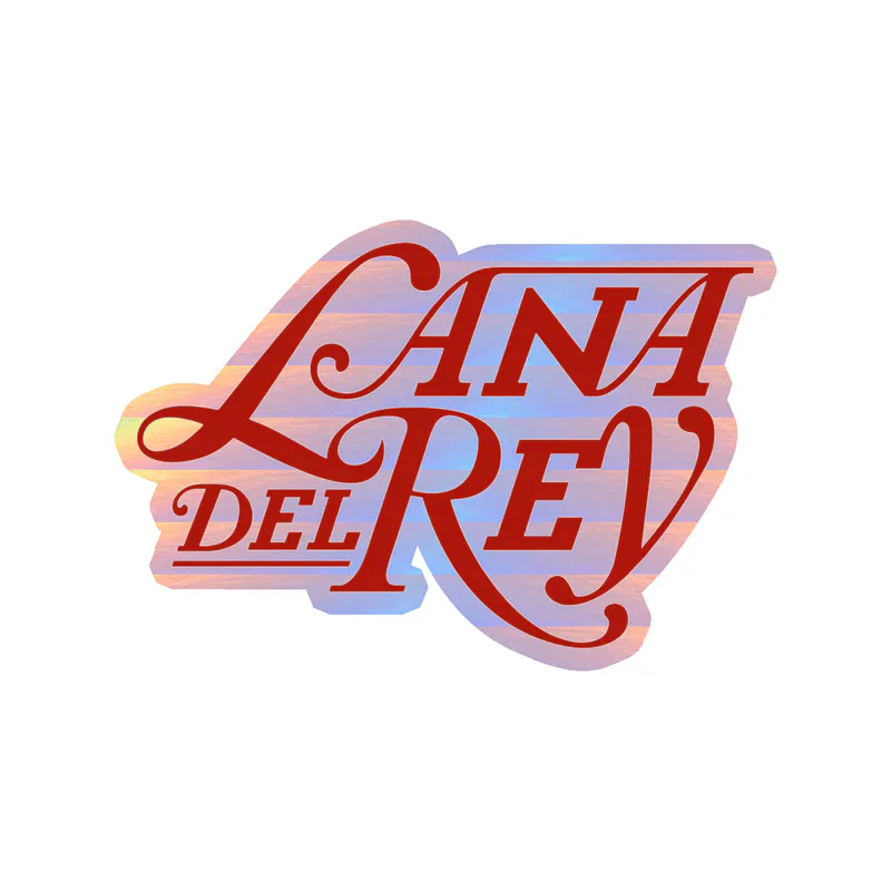 Lana Del Rey - Name in Red - Holographic Vinyl Sticker - Custom Size