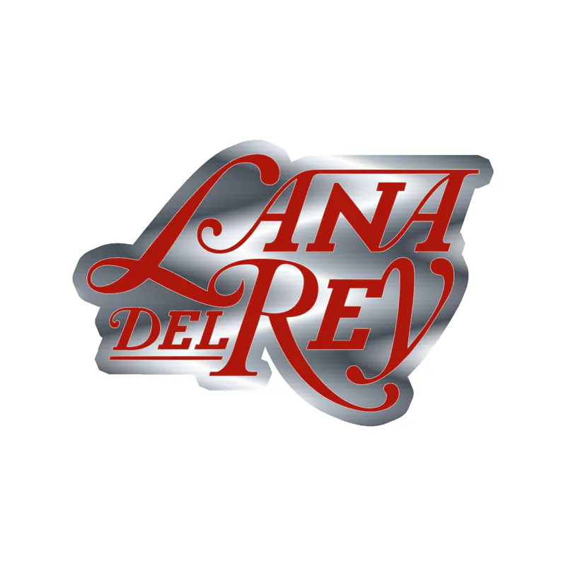 Lana Del Rey - Name in Red - Silver Chrome Vinyl Sticker - Custom Size