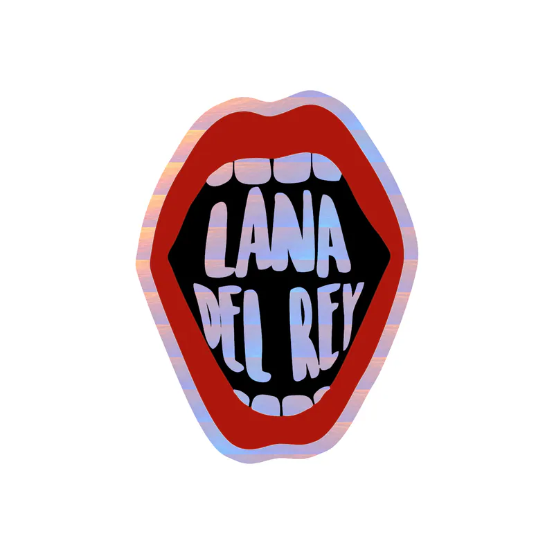 Lana Del Rey - Mouth With Name - Holographic Vinyl Sticker - Custom Size