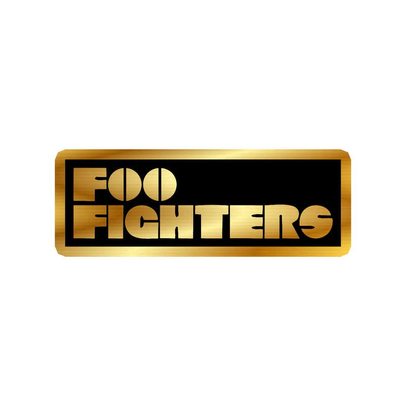 Foo Fighters - Name 2 - Gold Chrome Vinyl Sticker - Custom Size