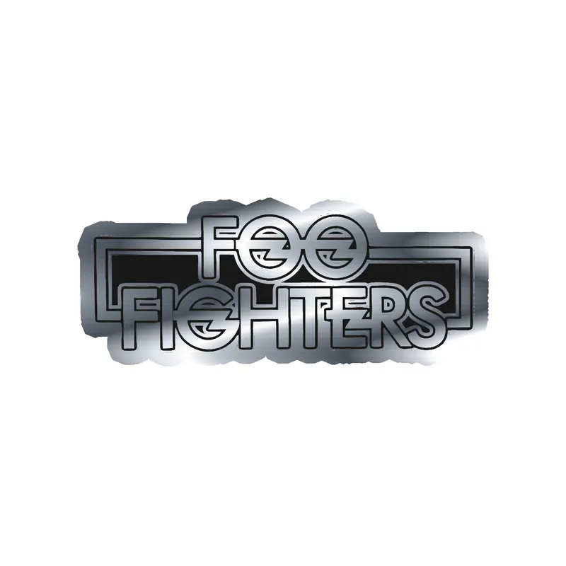 Foo Fighters - Name 3 - Silver Chrome Vinyl Sticker - Custom Size