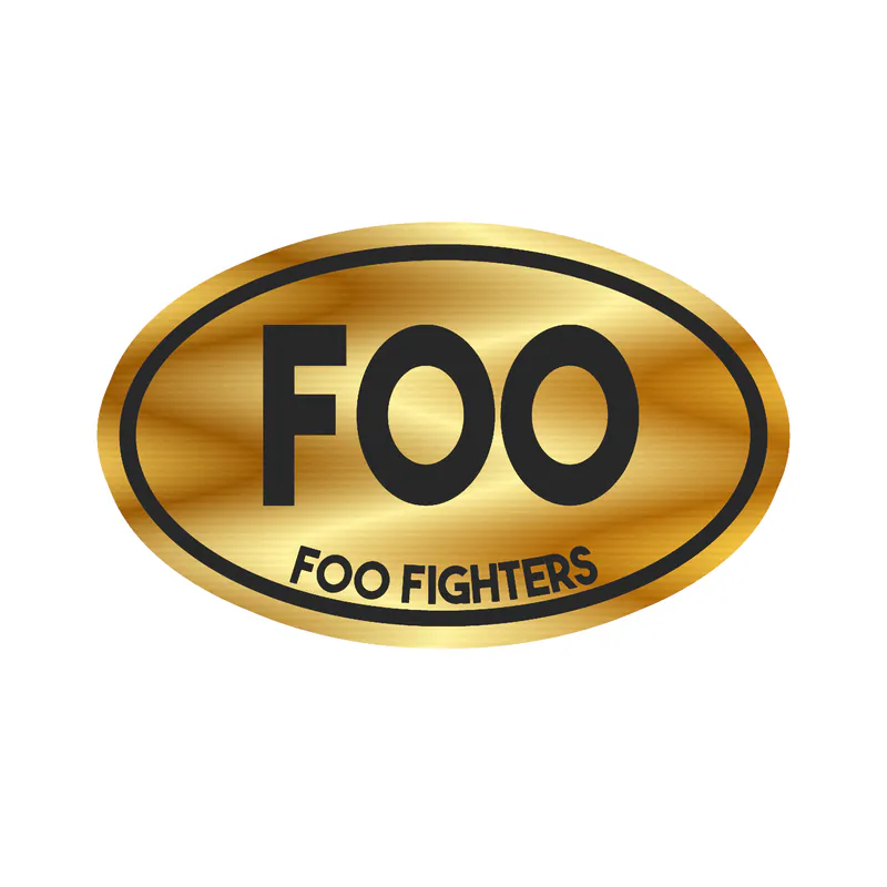 Foo Fighters - Name 4 - Gold Chrome Vinyl Sticker - Custom Size