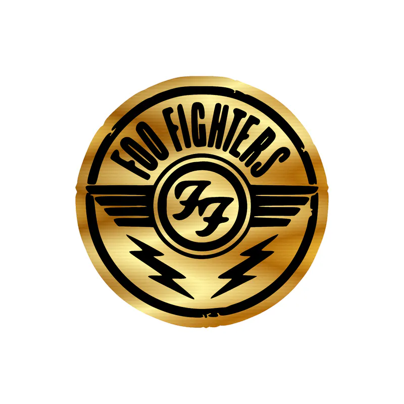 Foo Fighters - Logo - Gold Chrome Vinyl Sticker - Custom Size