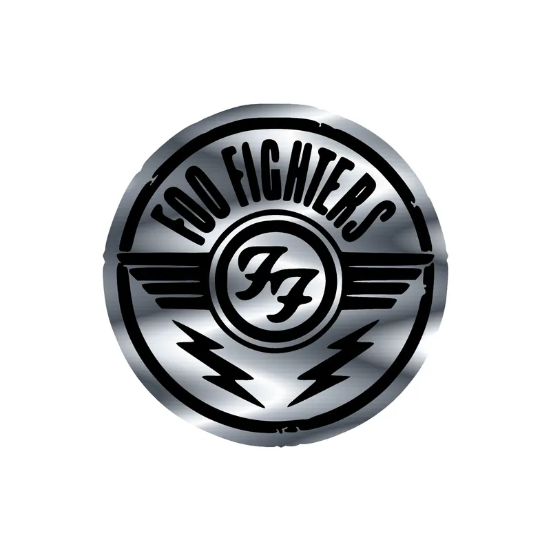 Foo Fighters - Logo - Silver Chrome Vinyl Sticker - Custom Size