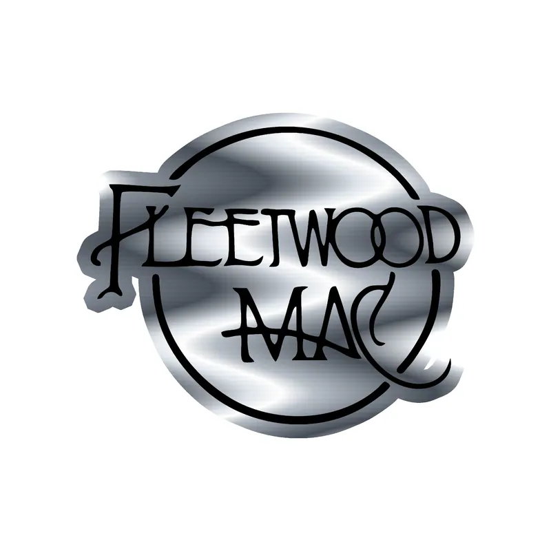 Fleetwood Mac - Name In Circle - Silver Chrome Vinyl Sticker - Custom Size